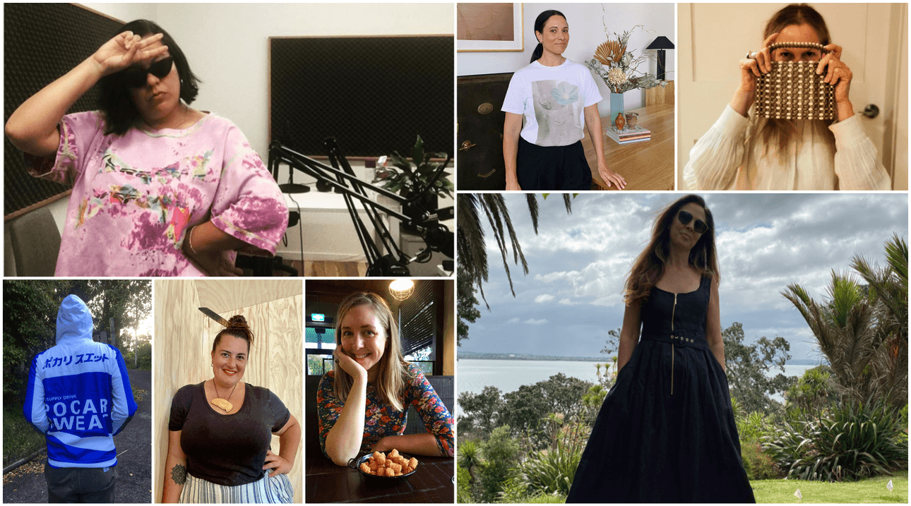 Clockwise from left: Leonie Hayden, Alice Lines, Amanda Linnell, Rebecca Wadey, Emma Clifton, Qiane Matata-Sipu, David Farrier (Photos: Supplied) 
