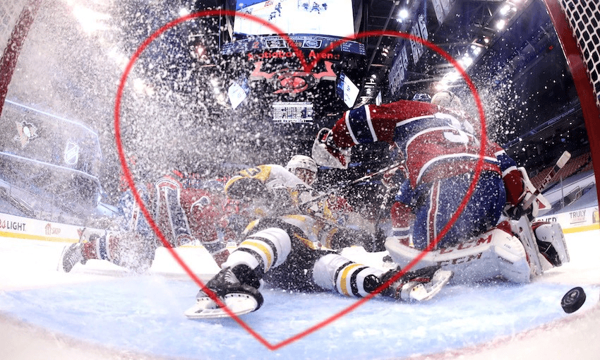 The Pittsburgh Penguins play the Montreal Canadiens during a game in Toronto in August (Photo: Getty Images) 
