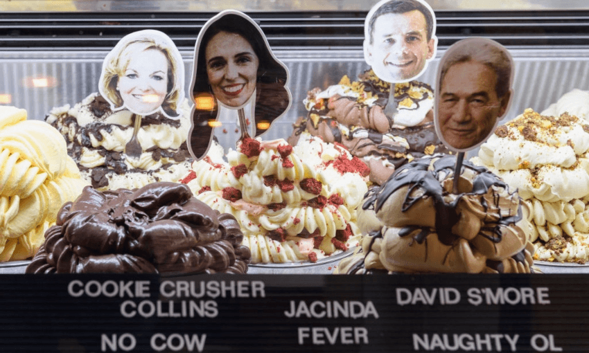 A Christchurch ice cream shop having some fun with the election (Getty Images) 

