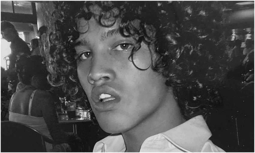 Stan Walker aged 16, portrait, long curly hair