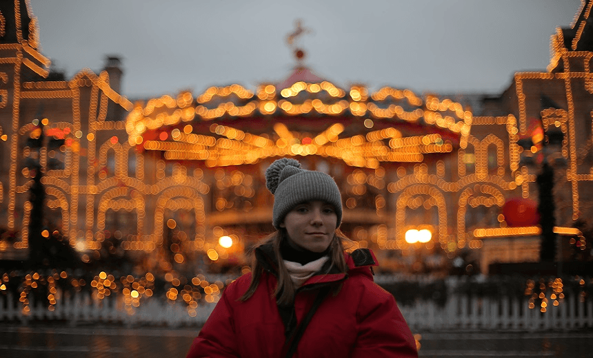 Emma in Red Square. Photo credit Phil Johnson STUFF