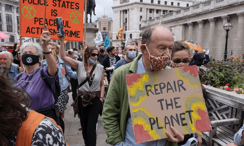 An Extinction Rebellion march in London in September 2020 (Photo: Mike Kemp/In Pictures via Getty Images) 
