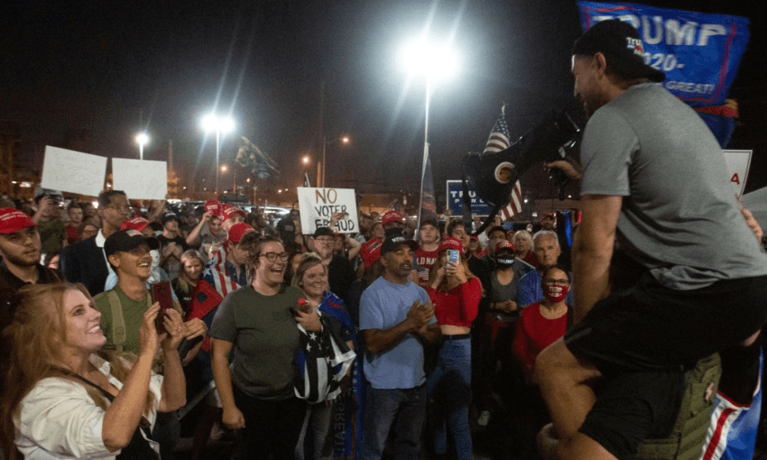 Trump supporters protesting at the Arizona state house after the 2020 election (Getty Images)
