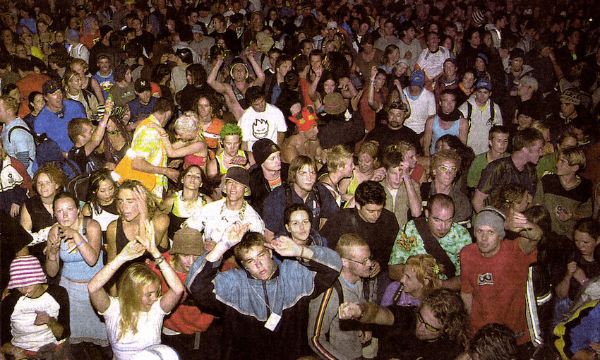 A bunch of revellers have a blast at a music festival that marked the turn of the century: The Gathering. (Photo: Mike Hodgson Collection) 
