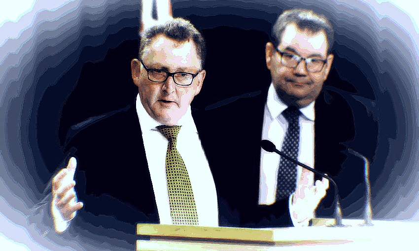 RBNZ governor Adrian Orr and minister of finance Grant Robertson  
