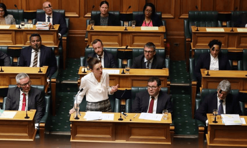Jacinda Ardern speaks on the declaration of a Climate Emergency (Photo by Lynn Grieveson – Newsroom/Newsroom via Getty Images) 
