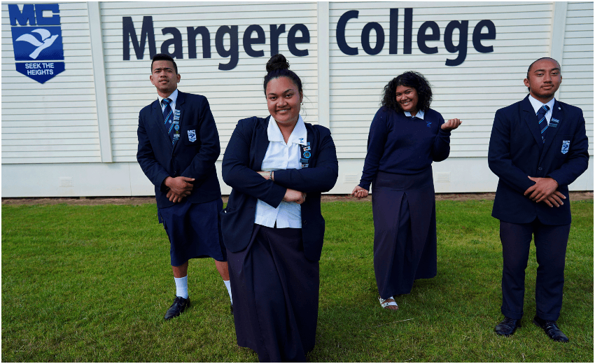 From left; Māngere College’s Reupena Kilipati, Herilla Salū, Liona Vailea and Aaron Koiatu. (Photo: EDITH AMITUANAI) 
