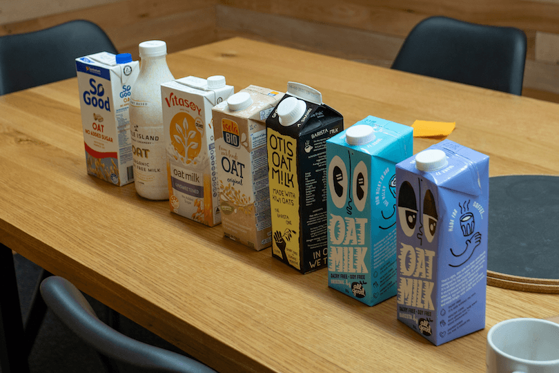 oat milk taste test lineup