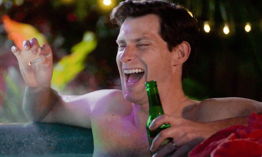 Boyd in spa with blunt  
