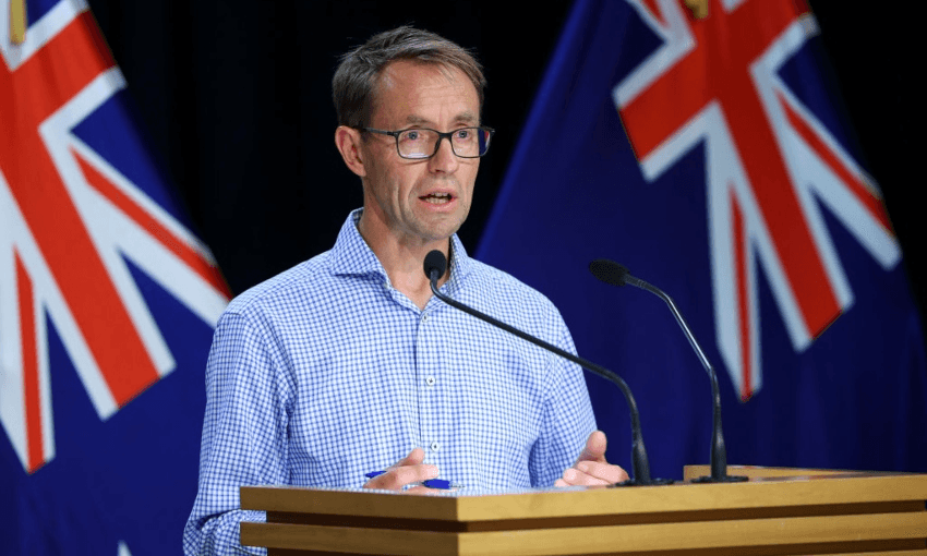 Dr Ashley Bloomfield speaking at yesterday’s press conference (Getty Images)