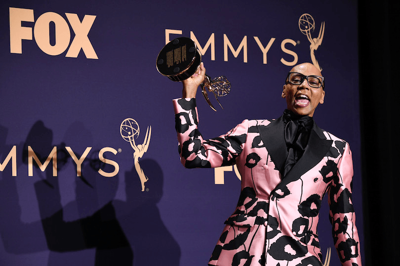 RuPaul winning an Emmy for Drag Race in 2019 (Photo: Frazer Harrison/Getty Images) 
