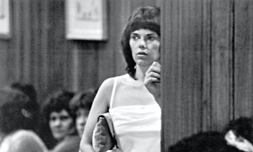 Lindy Chamberlain at an inquest into her daughter Azaria’s death, Alice Springs Coroner’s Court, February 1982. (Photo: Supplied) 
