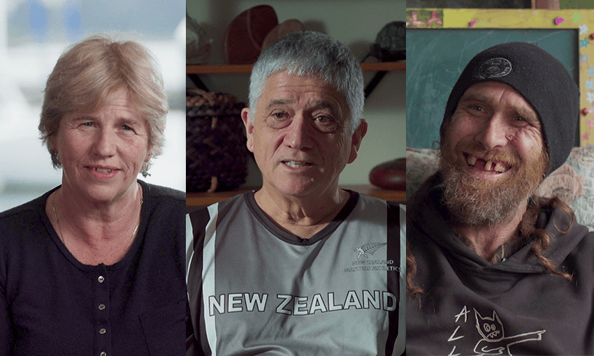 Meda McKenzie, Tuariki Delamere and Lee Ralph in the new season of Scratched: Aotearoa’s Lost Sporting Legends (Photo: Scratched)
