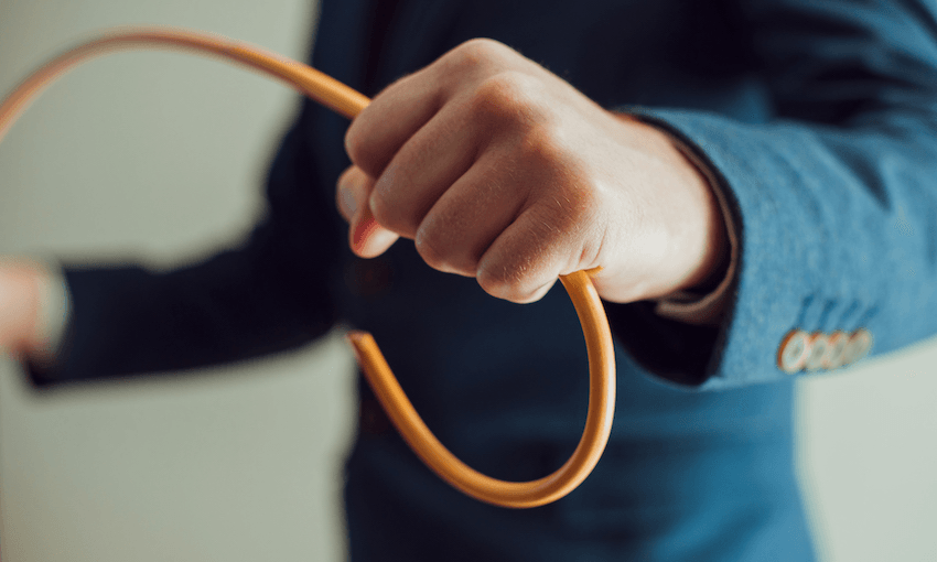 Headmaster with cane