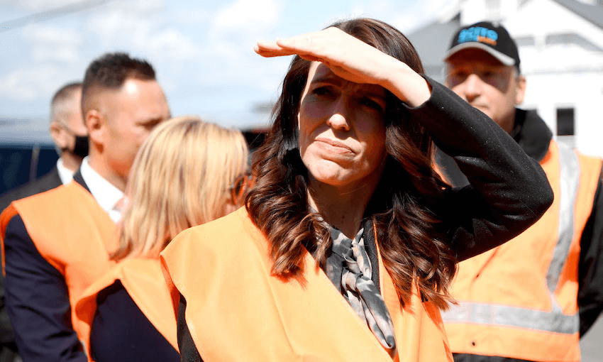 Jacinda Ardern at a building site in Birkenhead, Auckland, on October 02, 2020 in Auckland, New Zealand. (Photo: Hannah Peters/Getty Images) 
