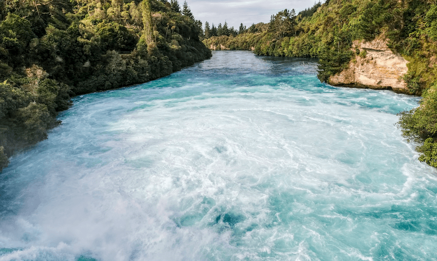 The mighty Waikato River near Huka Falls.