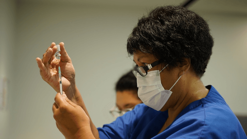 A vaccine being administered in South Auckland. (Photo: Supplied)