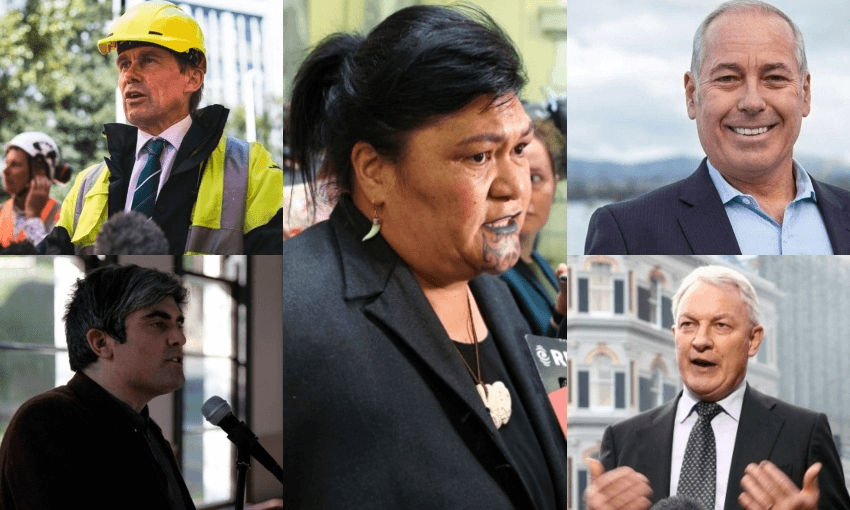 Local government minister Nanaia Mahuta and a series of mayors 

