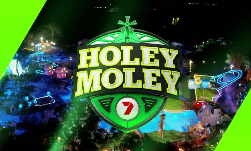 The Holey Moley logo is almost as hectic as the actual show. 
