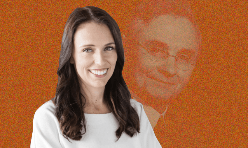 Jacinda Ardern and the ghost of former prime minister Michael Joseph Savage (Image: Alice Webb-Liddall/supplied) 
