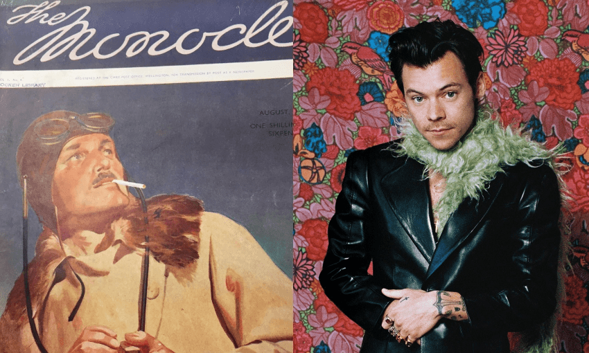 A 1937 issue of The Monocle/Harry Styles at the 2021 Grammys. 
