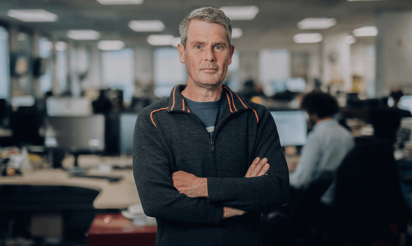 Mediawatch presenter Colin Peacock (Photo: Dom Thomas/RNZ/supplied) 
