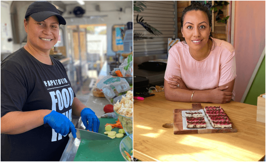 Michelle Potoru at the Papatoetoe Food Hub  and Pauline Fotu-Moala at her Ikuna Taste store at the Ōtara Kai Village. (Photos: Justin Latif) 
