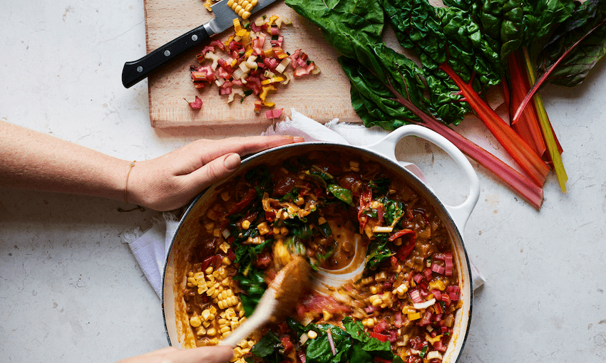 Late summer corn and tomato curry (Photo: Issy Croker) 
