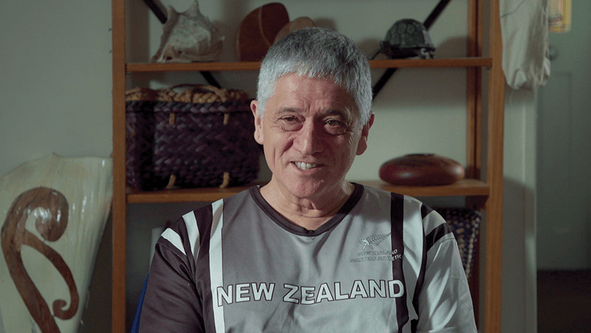 Tuariki Delamere’s somersault long jump