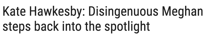Disingenuous Meghan steps back into the spotlight