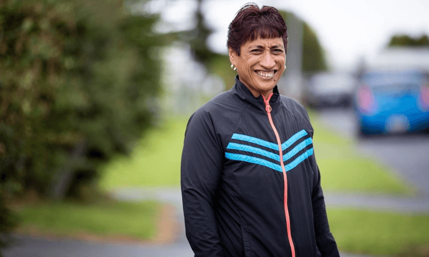 Tina Eitiare has worked as a hotel cleaner for 19 years yet earns just 25c an hour above minimum wage, despite now cleaning managed isolation and quarantine facilities (Photo / Dean Purcell) 
