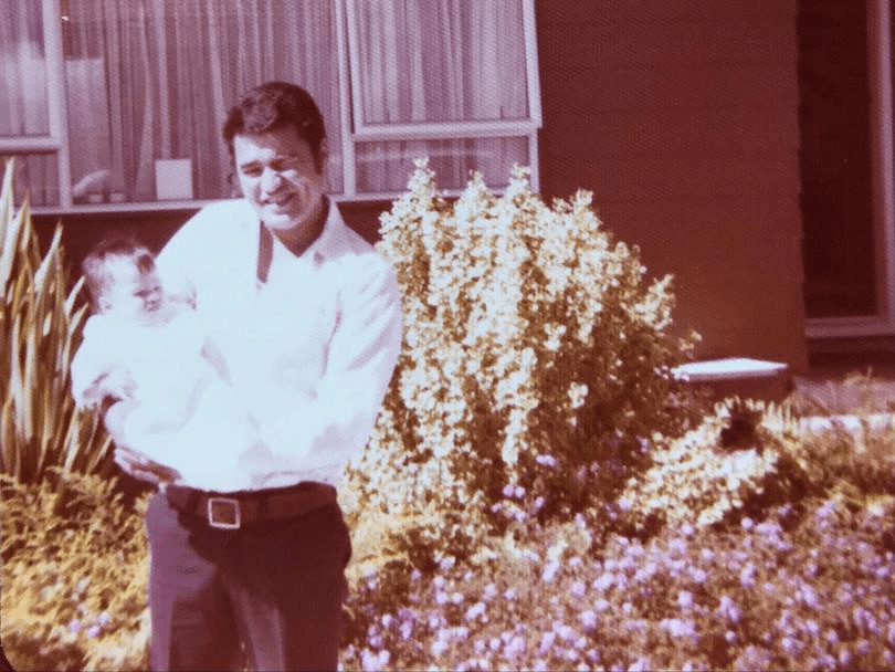 The only photo of Nadine and her father in childhood