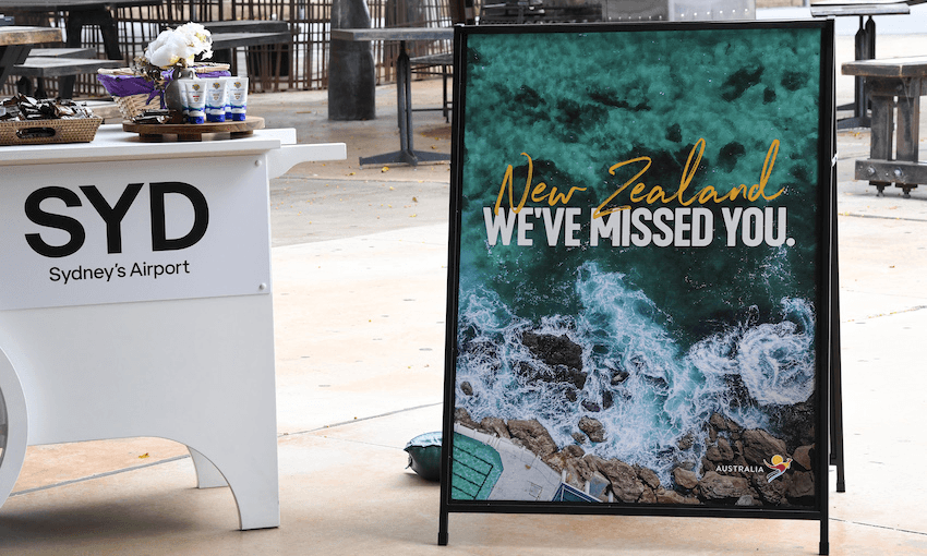 Travellers from New Zealand welcomed at Sydney’s airport when the one-way bubble opened in October last year (Photo: Getty Images)