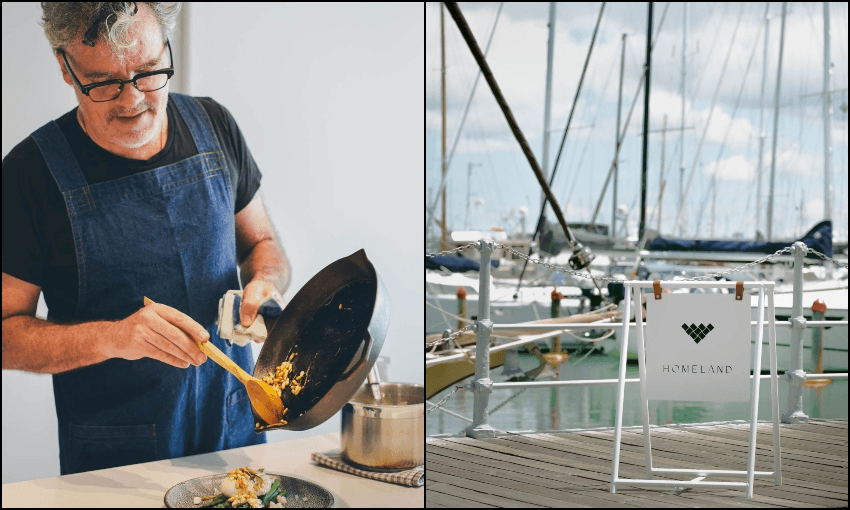 Peter Gordon on the tools, and the waterfront setting of Homeland (Photo: Liz Clarkson)