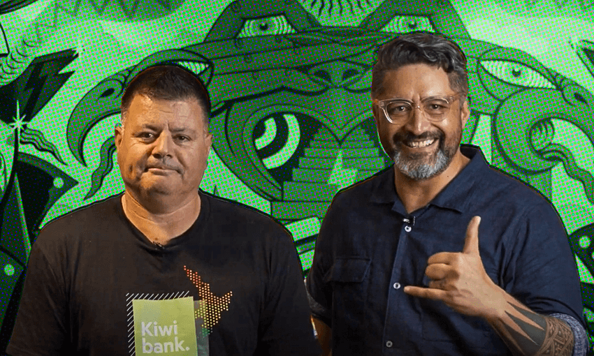 Kiwibank CEO Steve Jurkovich and Manaaki cofoudner Pat MacFie (Screenshot: Manaaki) 
