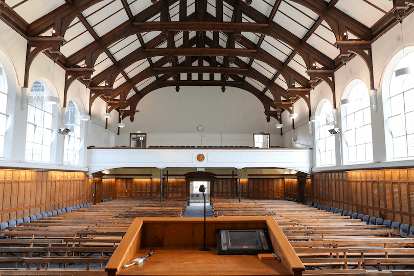 A large, empty school hall