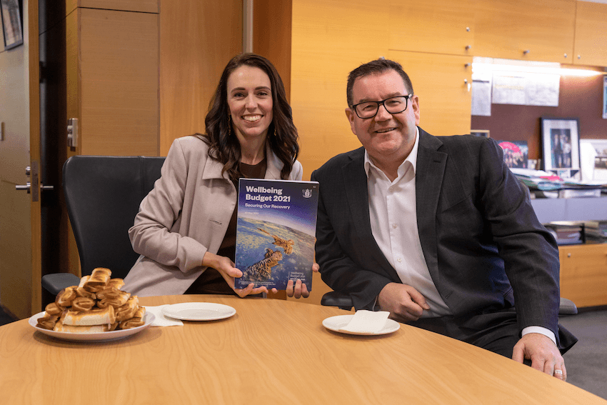 Robertson, Ardern and a pile of cheese rolls