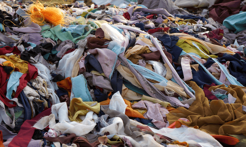 A pile of discarded clothing and textiles in Jakarta, Indonesia (Photo: Getty Images) 
