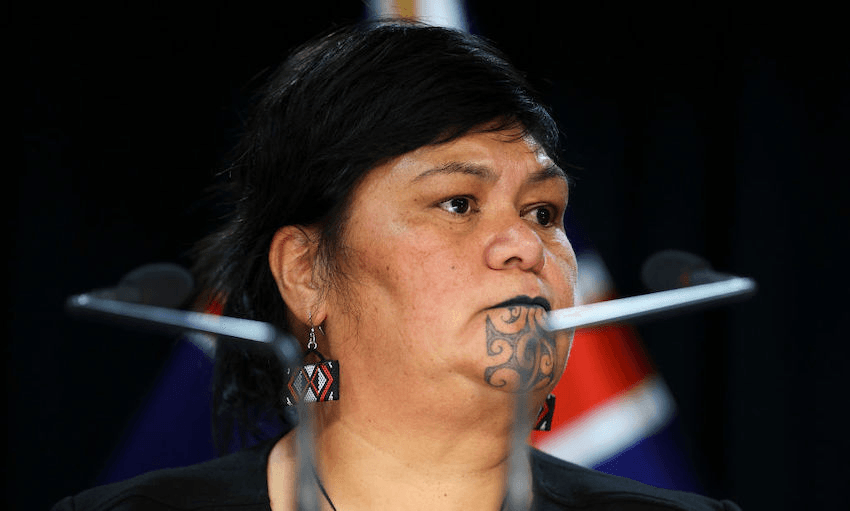 Minister of Foreign Affairs Nanaia Mahuta talks to media during a press conference at Parliament on April 22, 2021 in Wellington, (Photo: Hagen Hopkins/Getty Images) 
