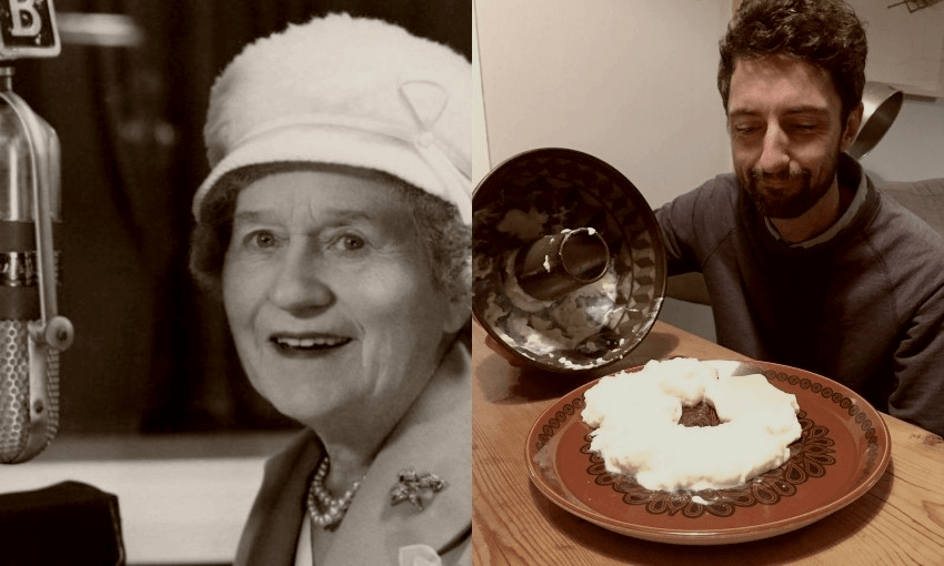 Aunt Daisy, and David Klein with his blancmange attempt (Photos: Supplied) 
