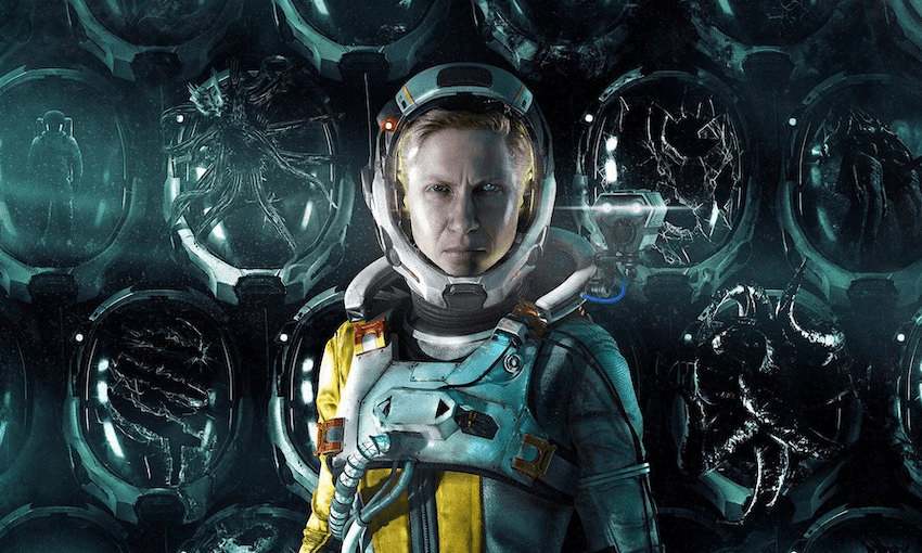 Selene, along with the horrors that await her on Atropos in PS5 exclusive Returnal. (Photo: Sony)