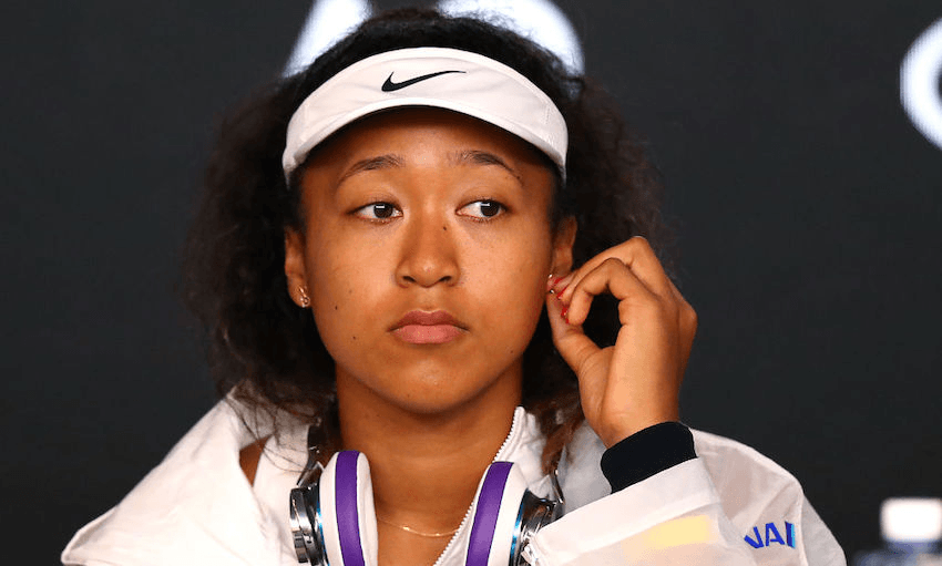 Naomi Osaka speaks to media following her Women’s Singles third round defeat at the 2020 Australian Open at Melbourne (Photo: Kelly Defina/Getty Images)