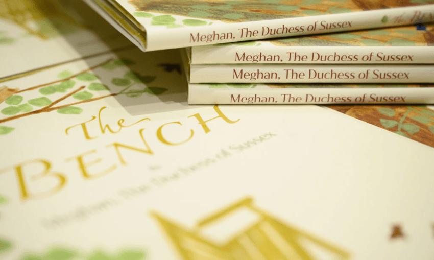 Copies of Meghan Markle’s book The Bench on a display in London. Photo by Leon Neal/Getty Images 
