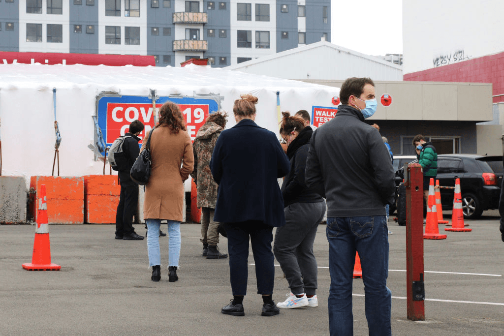 A Covid-19 testing station in Wellington (Photo by Lynn Grieveson/Getty Images)