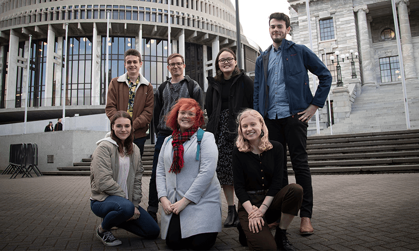 Make It 16 members outside the High Court (Photo: Hannah Grun / Make It 16) 
