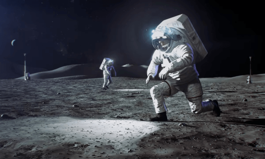 A still from a Nasa video congratulating NZ for signing the Artemis Accords (see below) 
