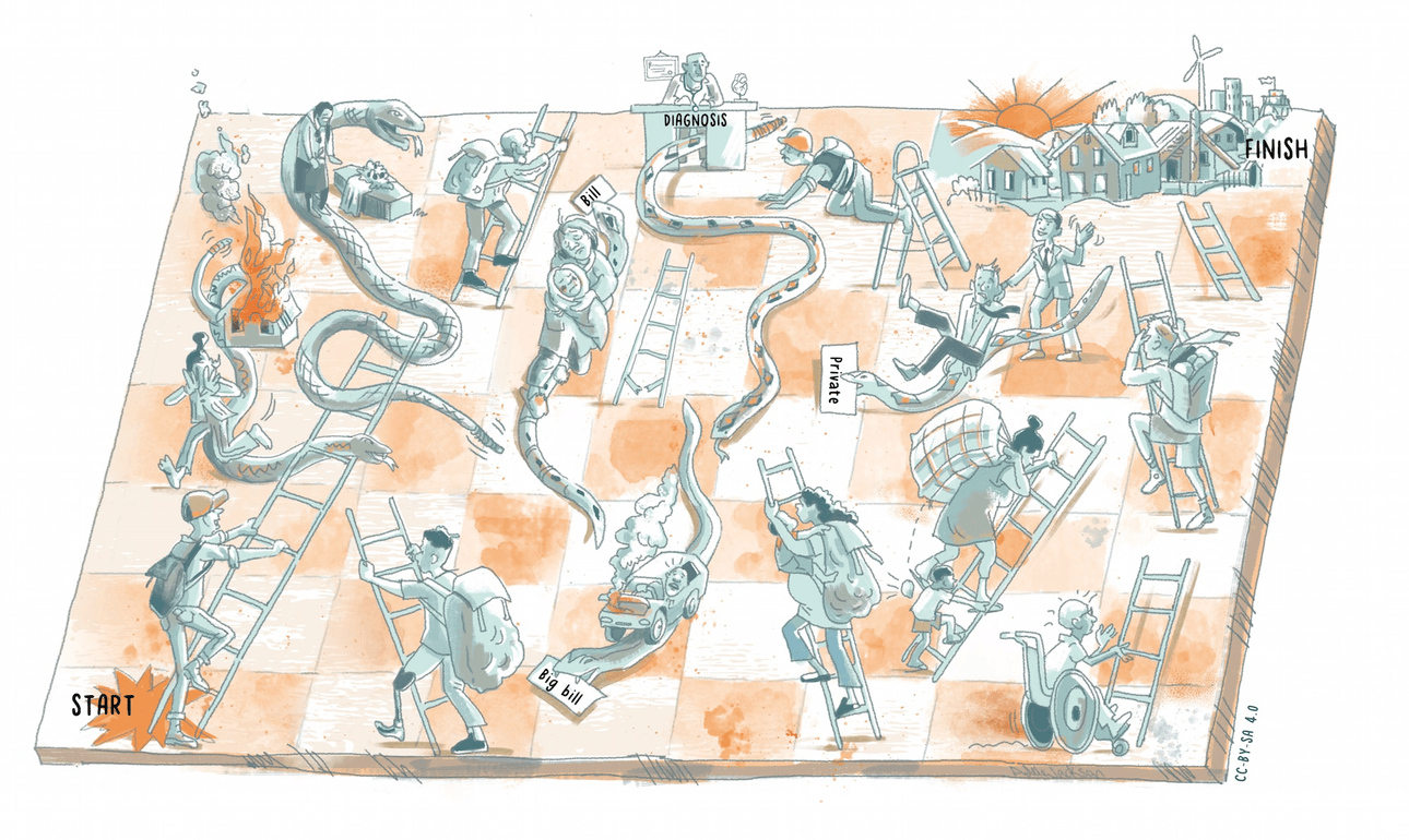 A high stakes game of chance (Illustration: Adele Jackson). 
