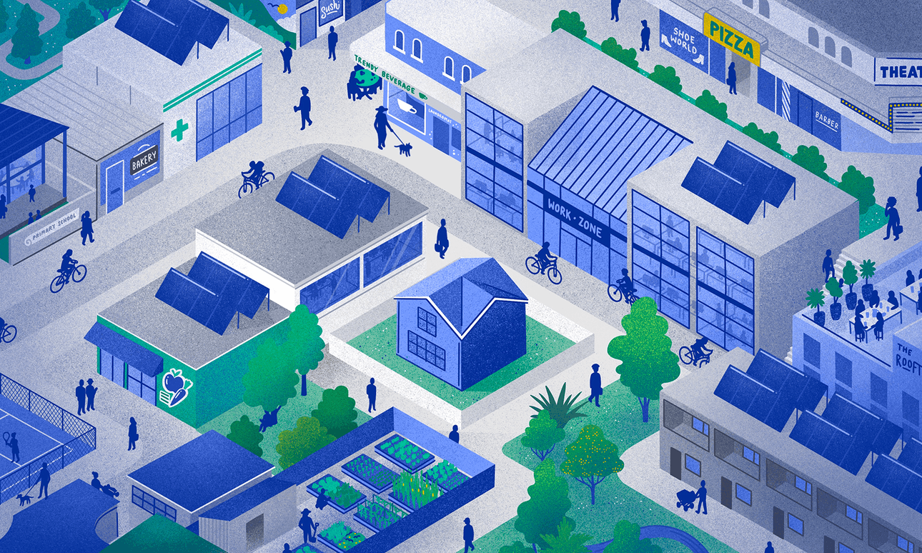 Imagine living within 20 minutes of school, work, essentials and entertainment (Illustrations: Ezra Whittaker)