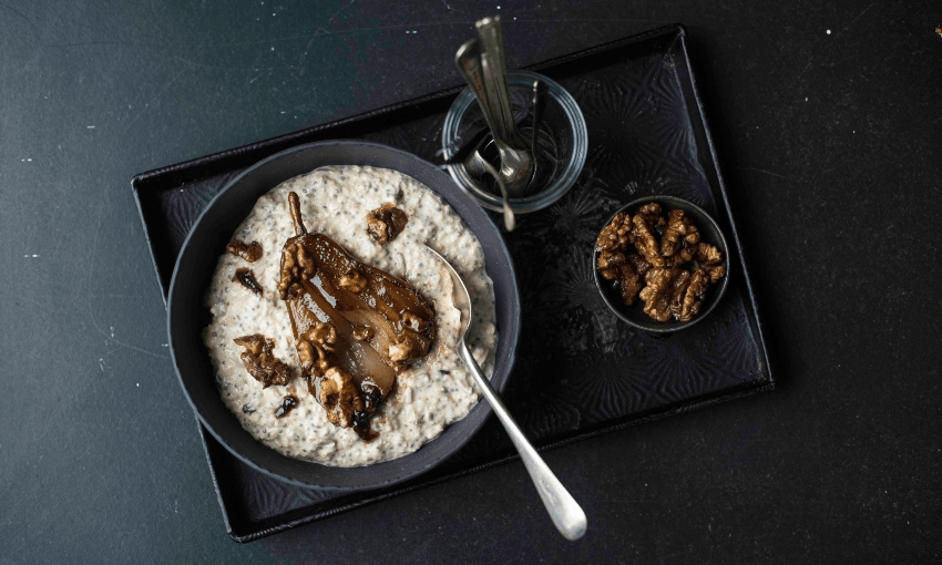 Bircher muesli with maple pears and walnuts (Photo: Emma Boyd)