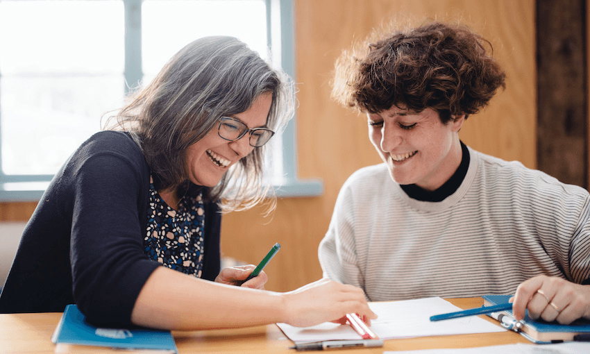 Scientist amber Kreleger and illustrator Judith Carnaby (Photo: 
David St George) 
